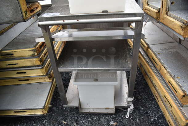 Stainless Steel Commercial Portable Cart w/ Poly Bins on Commercial Casters. 29x28x51 - Image 4 of 5