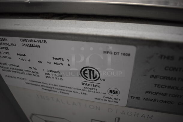 2016 Manitowoc UR0140A-161B Stainless Steel Commercial Undercounter Self Contained Ice Machine. 115 Volts, 1 Phase. 26x27x39 - Image 8 of 8