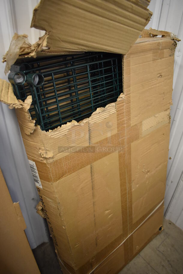 ALL ONE MONEY! Lot of 4 BRAND NEW IN BOX! EPS-2442-G Green Finish Wire Shelves. 42x24x1.5 - Image 1 of 4