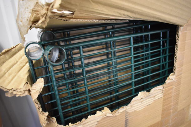 ALL ONE MONEY! Lot of 4 BRAND NEW IN BOX! EPS-2442-G Green Finish Wire Shelves. 42x24x1.5 - Image 2 of 4
