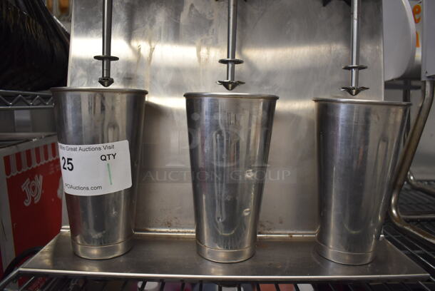 Hamilton Beach Stainless Steel Commercial Countertop 3 Head Milkshake Mixer w/ 3 Metal Cups. 16x10x20. Tested and Working! - Image 5 of 5