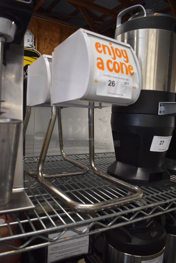 2 Metal and Poly Countertop Cone Dispensers. 9x12x16. 2 Times Your Bid! - Image 2 of 4