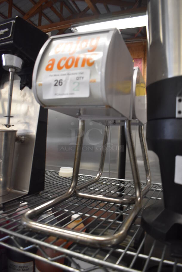 2 Metal and Poly Countertop Cone Dispensers. 9x12x16. 2 Times Your Bid! - Image 3 of 4
