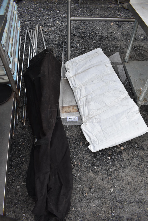 ALL ONE MONEY! Lot of Various Items Including 8 Chrome Finish Poles - Image 1 of 3
