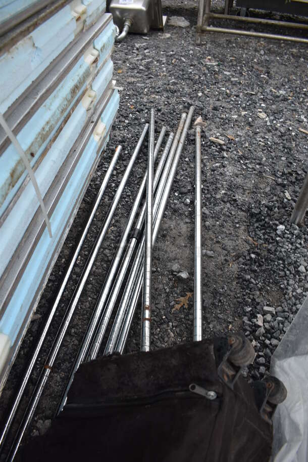 ALL ONE MONEY! Lot of Various Items Including 8 Chrome Finish Poles - Image 2 of 3
