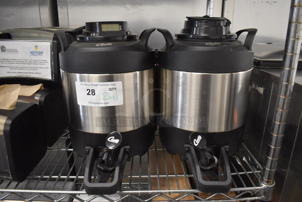 2 Curtis TFT1G Stainless Steel Hot Drink Satellite Beverage Holder Dispenser w/ 1 Base. 10x13x13. 2 Times Your Bid!