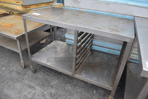 Stainless Steel Table w/ Pan Rack and Under Shelf on Commercial Casters. 48x27x34 - Image 2 of 4