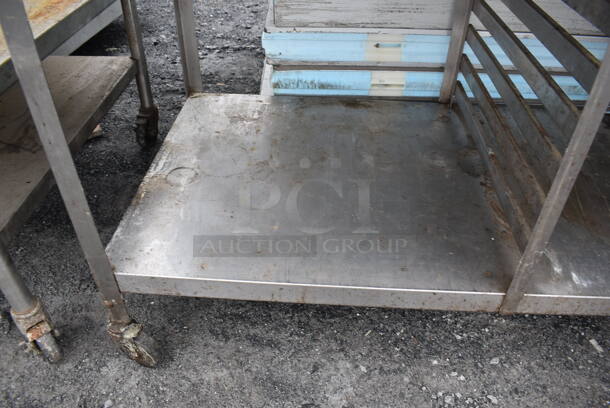Stainless Steel Table w/ Pan Rack and Under Shelf on Commercial Casters. 48x27x34 - Image 4 of 4