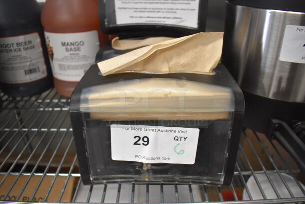 6 Tork Xpressnap Clear and Black Poly Countertop Napkin Dispensers. 8x6x6. 6 Times Your Bid! - Image 2 of 5