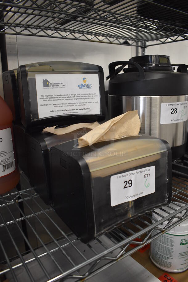 6 Tork Xpressnap Clear and Black Poly Countertop Napkin Dispensers. 8x6x6. 6 Times Your Bid! - Image 3 of 5