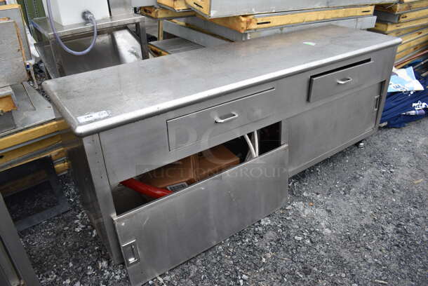 Stainless Steel Counter w/ 2 Drawers and 2 Doors. 84x24x34 - Image 2 of 6
