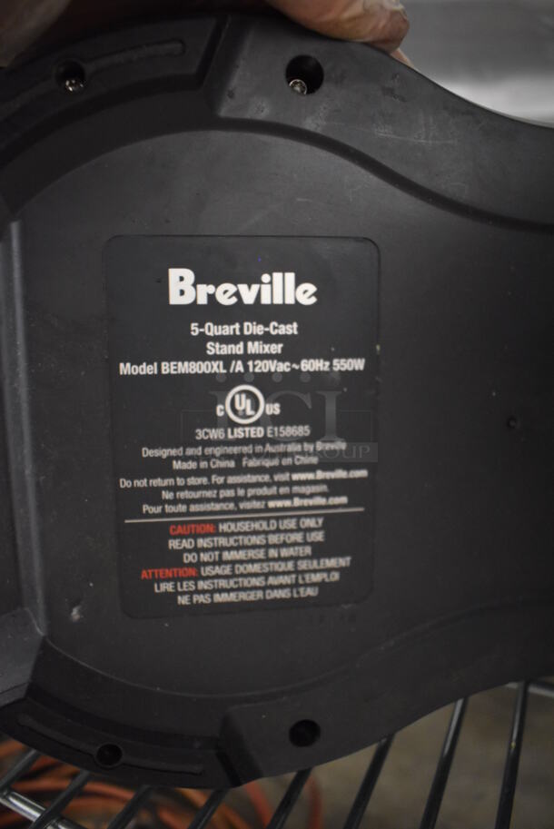 Breville BEM800XL Metal Countertop Planetary Dough Mixer and Bowl. 120 Volts, 1 Phase. 8x15x14. Tested and Does Not Power On - Image 6 of 8