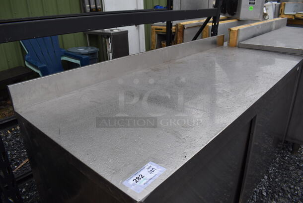 Stainless Steel Counter w/ Back Splash and 2 Doors. 71x28x41 - Image 2 of 4