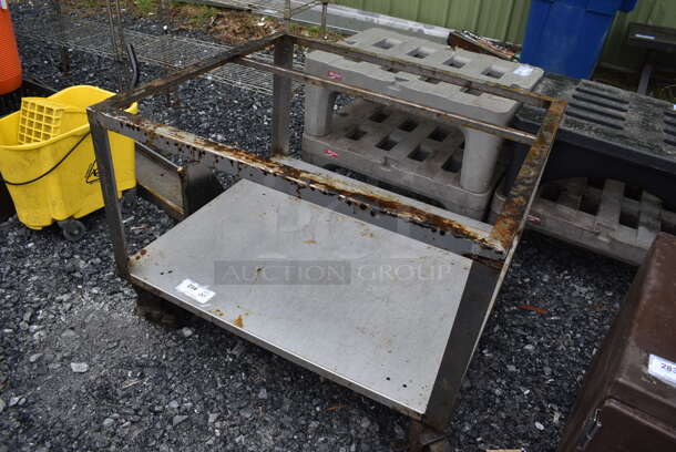 Metal Equipment Stand w/ Under Shelf on Commercial Casters. 38x33x28 - Image 2 of 4