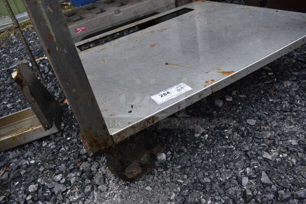 Metal Equipment Stand w/ Under Shelf on Commercial Casters. 38x33x28 - Image 4 of 4