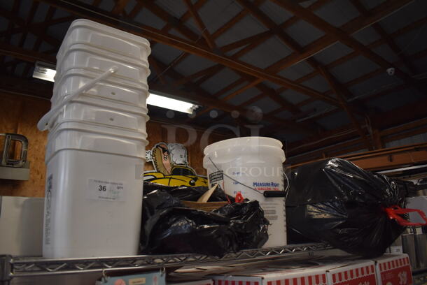 ALL ONE MONEY! Tier Lot of Various Items Including Poly Buckets and Brown Paper Bags - Image 1 of 5