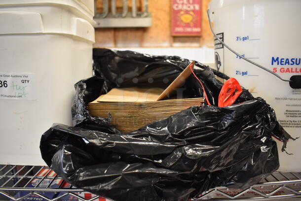 ALL ONE MONEY! Tier Lot of Various Items Including Poly Buckets and Brown Paper Bags - Image 3 of 5