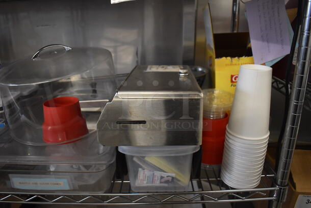 ALL ONE MONEY! Tier Lot of Various Items Including Poly Containers, Metal Dispenser and Utensils - Image 6 of 6
