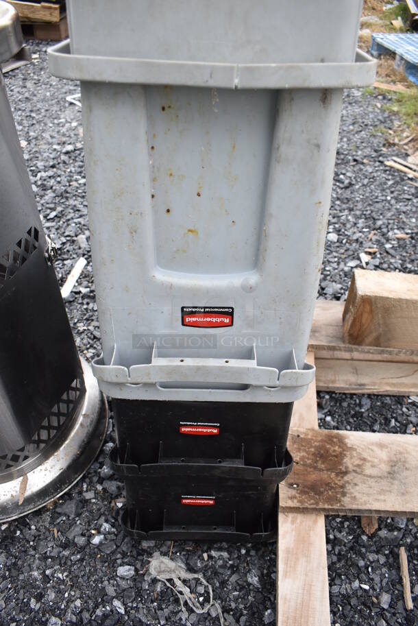 4 Poly Slim Jim Trash Cans. 11x20x30. 4 Times Your Bid! - Image 3 of 3