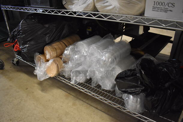 ALL ONE MONEY! Tier Lot of Various Items Including Plastic Dome Lids and Brown Lids - Image 1 of 4
