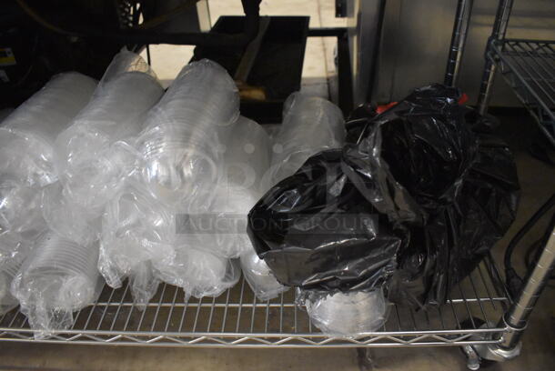 ALL ONE MONEY! Tier Lot of Various Items Including Plastic Dome Lids and Brown Lids - Image 2 of 4