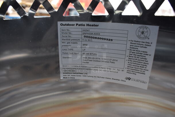 Courtyard SRPH33A-XXXX Metal Commercial Propane Gas Powered Patio Heater. 30x30x92 - Image 4 of 5