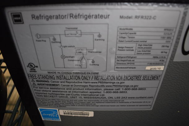 RCA RFR322-C ENERGY STAR Metal Mini Cooler. 115 Volts, 1 Phase. 18x18x32. Tested and Working! - Image 8 of 8