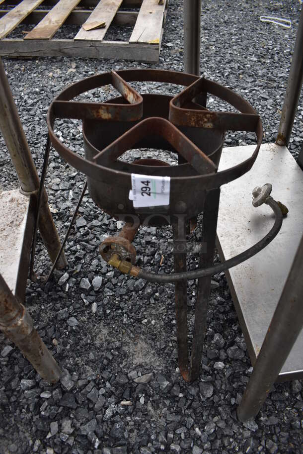 Metal Single Burner Propane Gas Powered Stock Pot Range. 22x22x21 - Image 1 of 3