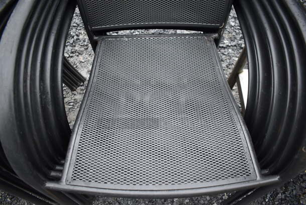 8 Black Metal Mesh Chair w/ Arm Rests. 22x24x35. 8 Times Your Bid! - Image 3 of 3
