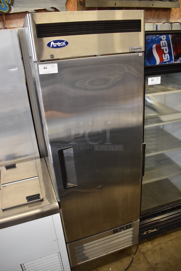 2018 Atosa MBF8501GR Stainless Steel Commercial Single Door Reach In Freezer w/ Poly Coated Racks on Commercial Casters. 115 Volts, 1 Phase. 27x32x83. Tested and Working! - Image 2 of 6