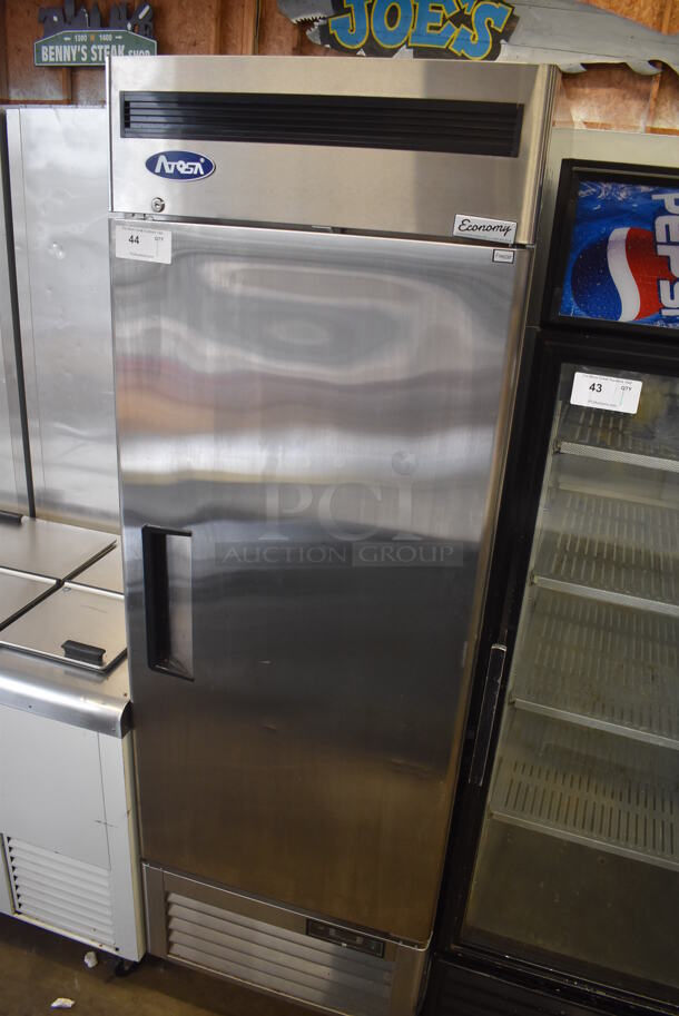 2018 Atosa MBF8501GR Stainless Steel Commercial Single Door Reach In Freezer w/ Poly Coated Racks on Commercial Casters. 115 Volts, 1 Phase. 27x32x83. Tested and Working! - Image 3 of 6