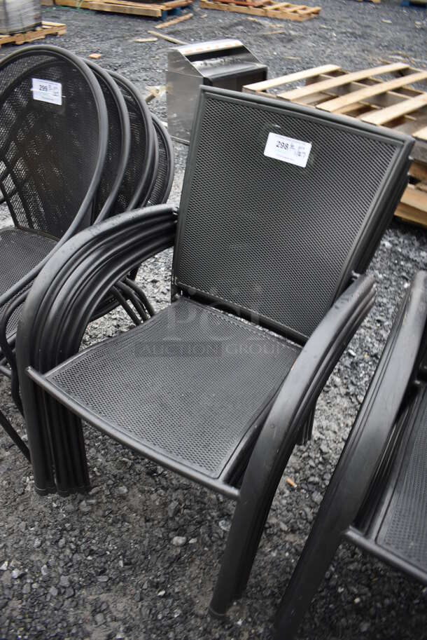 6 Black Metal Mesh Chair w/ Arm Rests. 22x24x35. 6 Times Your Bid! - Image 2 of 4