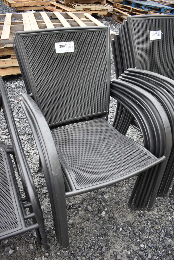 6 Black Metal Mesh Chair w/ Arm Rests. 22x24x35. 6 Times Your Bid! - Image 4 of 4