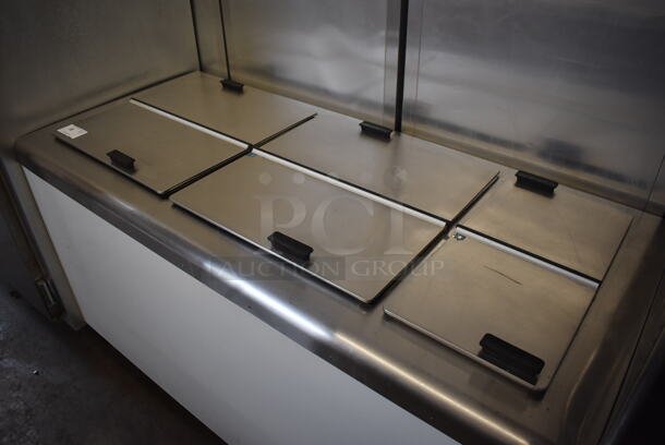 Stainless Steel Commercial Chest Freezer w/ 3 Center Hinge Lids. 67x31x38. Tested and Working! - Image 3 of 7