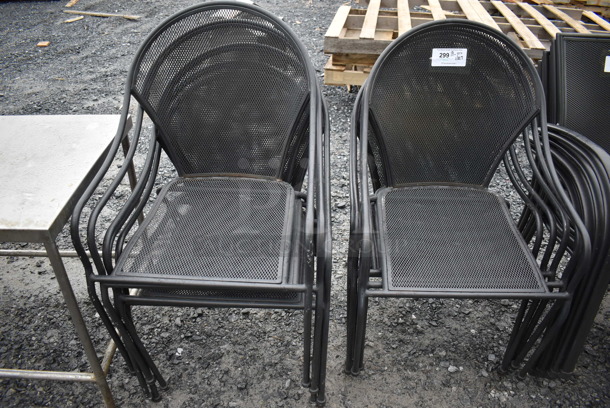 10 Black Metal Mesh Chair w/ Arm Rests. 22x24x34. 10 Times Your Bid! - Image 4 of 4