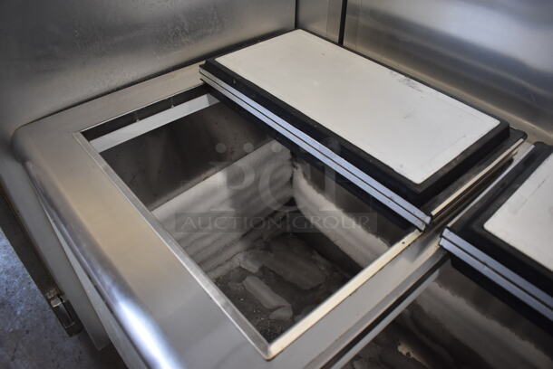 Stainless Steel Commercial Chest Freezer w/ 3 Center Hinge Lids. 67x31x38. Tested and Working! - Image 4 of 7