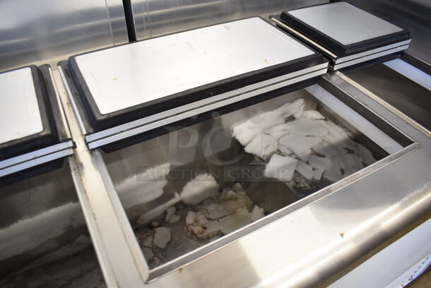 Stainless Steel Commercial Chest Freezer w/ 3 Center Hinge Lids. 67x31x38. Tested and Working! - Image 5 of 7