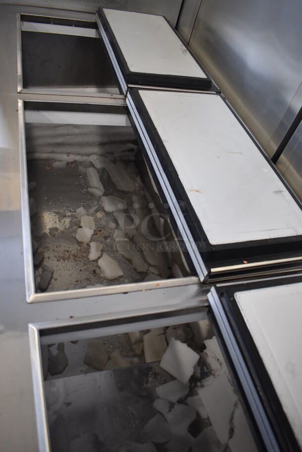Stainless Steel Commercial Chest Freezer w/ 3 Center Hinge Lids. 67x31x38. Tested and Working! - Image 7 of 7