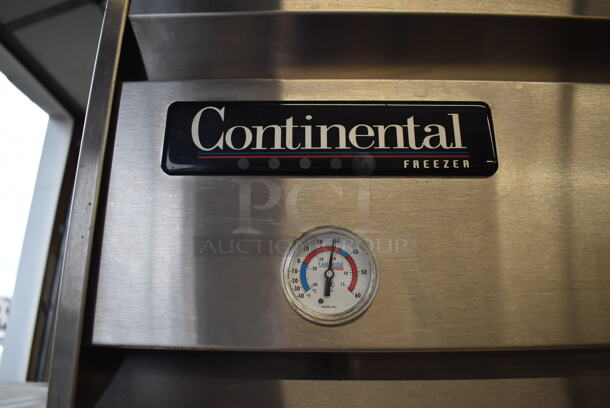 Continental 1F Stainless Steel Commercial Single Door Reach In Freezer w/ Poly Coated Racks on Commercial Casters. 115 Volts, 1 Phase. 26x34x82. Tested and Working! - Image 4 of 7