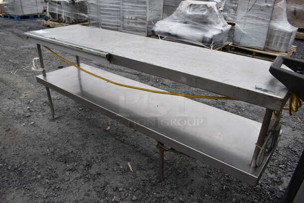 Stainless Steel 2 Tier Over Shelf w/ Warming Strip. 69x18x30