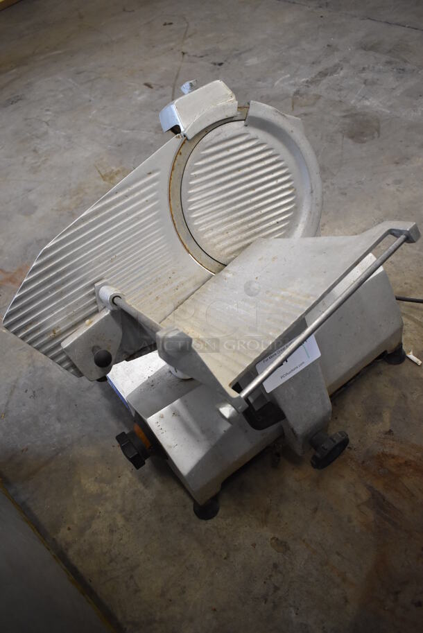 Globe Metal Commercial Countertop Meat Slicer w/ Blade Sharpener. 25x22x20. Tested and Powers On; Blade Spins But Carriage Will Not Move - Image 5 of 5