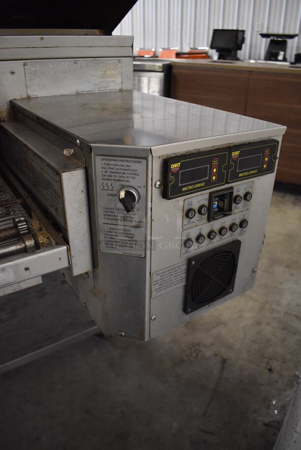 XLT 3270 Stainless Steel Commercial Natural Gas Powered Conveyor Pizza Oven on Commercial Casters. Comes w/ Hood / Vent. 180,000 BTU. 113x53x43, 99x37x22 - Image 8 of 10