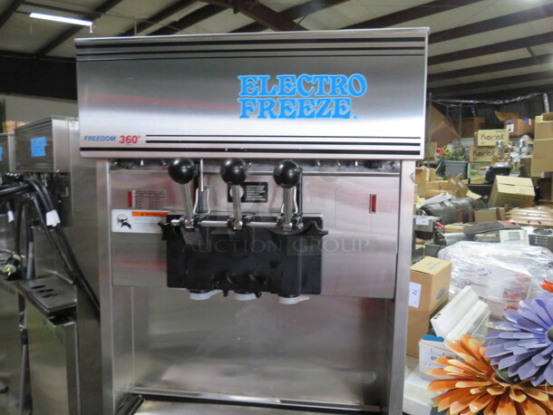 One WORKING Electro Freeze 2 Flavor Twist Soft Serve Machine On Casters. Model# 99T-RMT-132. 208-230 Volt. 3 Phase. Ser# G2P-2601. - Image 2 of 6