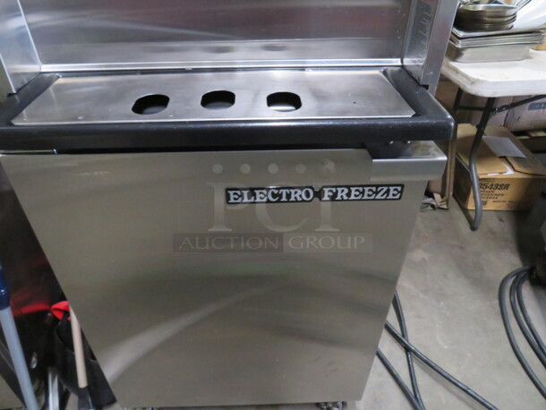 One WORKING Electro Freeze 2 Flavor Twist Soft Serve Machine On Casters. Model# 99T-RMT-132. 208-230 Volt. 3 Phase. Ser# G2P-2621. - Image 3 of 5