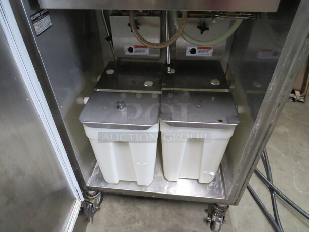 One WORKING Electro Freeze 2 Flavor Twist Soft Serve Machine On Casters. Model# 99T-RMT-132. 208-230 Volt. 3 Phase. Ser# G2P-2621. - Image 4 of 5