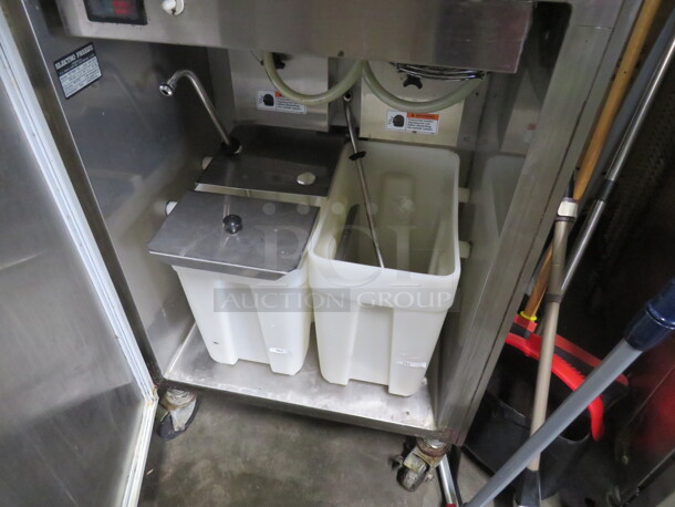 One WORKING Electro Freeze 2 Flavor Twist Soft Serve Machine On Casters. Model# 99T-RMT-132. 208-230 Volt. 3 Phase. Ser# H2P-2876. - Image 3 of 4