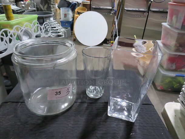 Assorted Glass Container. 3XBID