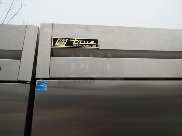 One WORKING Stainless Steel True 2 Door Refrigerator With 6 Racks On Casters. Model# T-49. 115 Volt. 49X30X82 - Image 2 of 3