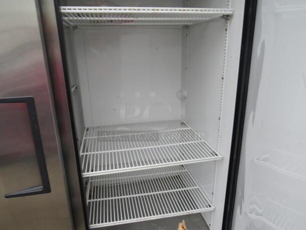 One WORKING Stainless Steel True 2 Door Refrigerator With 6 Racks On Casters. Model# T-49. 115 Volt. 49X30X82 - Image 4 of 4