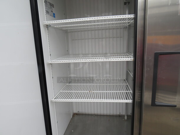 One WORKING Stainless Steel True 2 Door Freezer With 6 Racks On Casters. Model# T-49F. 115 Volt. 49X30X82 - Image 3 of 4